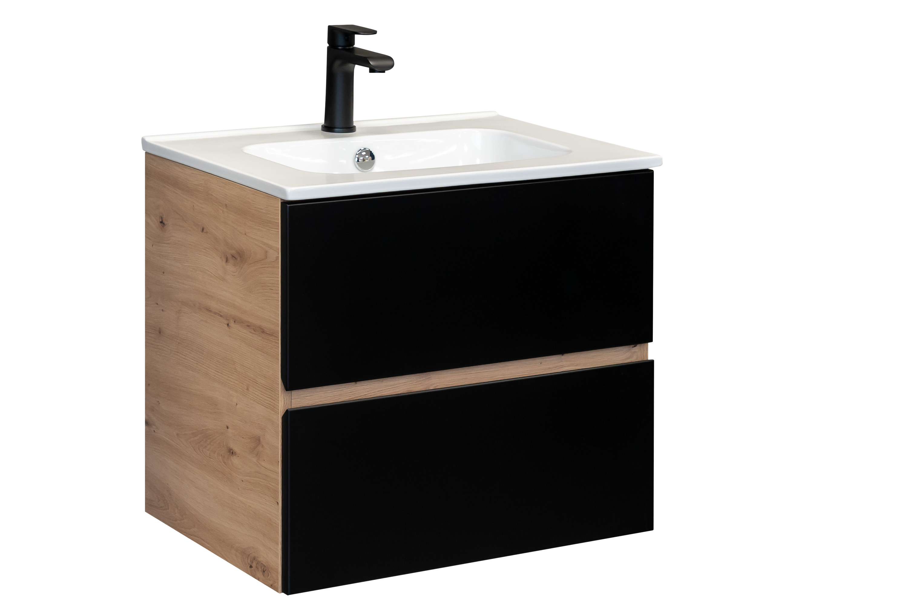 Vento 60 Matte Black Cabinet Vena 60 Washbasin Uptrend