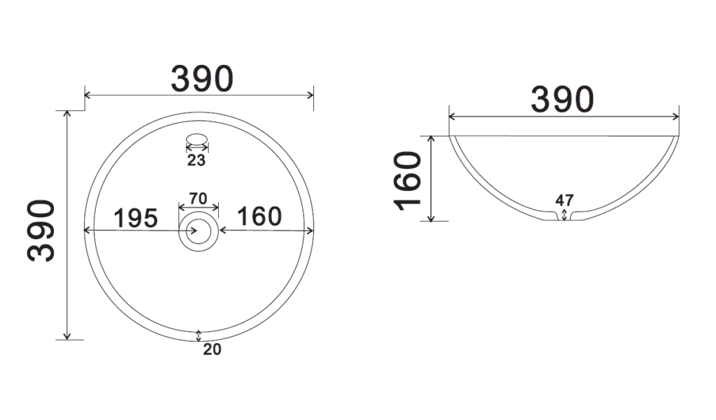 Umywalka nablatowa okrągła biały połysk GALA TR445 - Uptrend