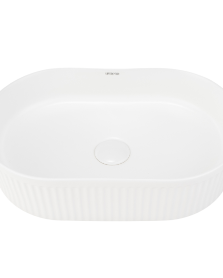 Umywalka nablatowa półokrągła biały połysk OAZA BLOOM TR41422